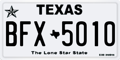 TX license plate BFX5010