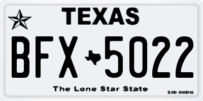TX license plate BFX5022