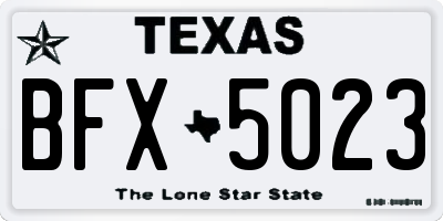 TX license plate BFX5023