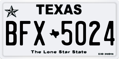 TX license plate BFX5024