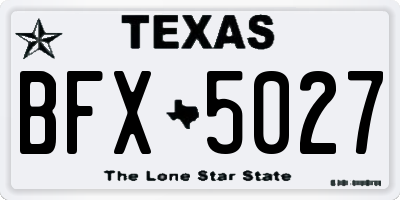 TX license plate BFX5027