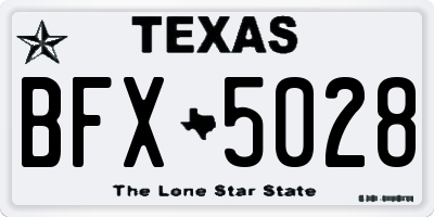 TX license plate BFX5028
