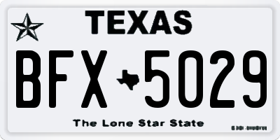 TX license plate BFX5029
