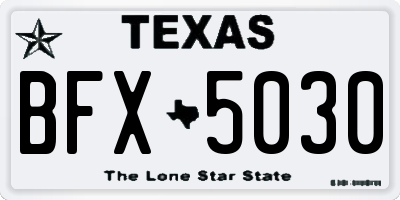 TX license plate BFX5030