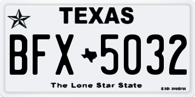 TX license plate BFX5032
