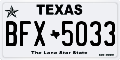 TX license plate BFX5033