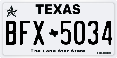 TX license plate BFX5034
