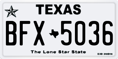 TX license plate BFX5036
