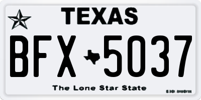 TX license plate BFX5037