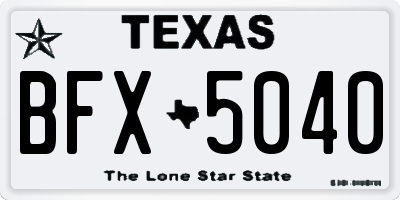 TX license plate BFX5040