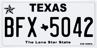 TX license plate BFX5042