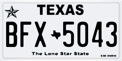 TX license plate BFX5043