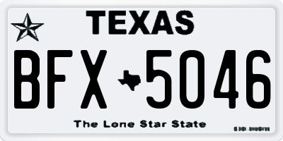 TX license plate BFX5046