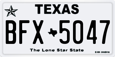 TX license plate BFX5047