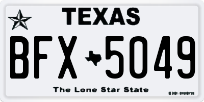 TX license plate BFX5049