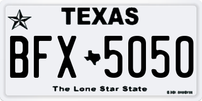 TX license plate BFX5050