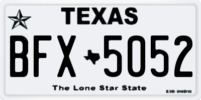TX license plate BFX5052