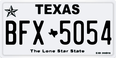 TX license plate BFX5054