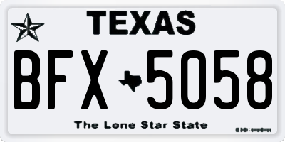 TX license plate BFX5058