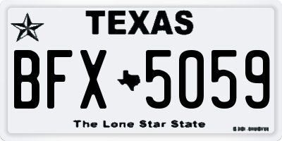 TX license plate BFX5059