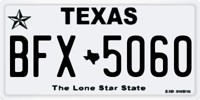 TX license plate BFX5060