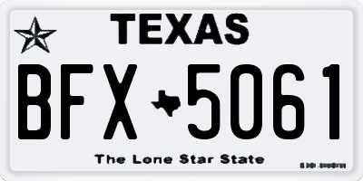 TX license plate BFX5061