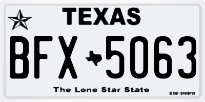 TX license plate BFX5063