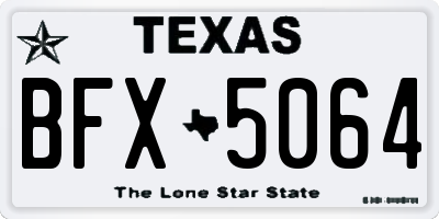TX license plate BFX5064