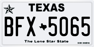 TX license plate BFX5065