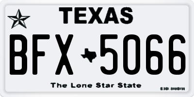 TX license plate BFX5066