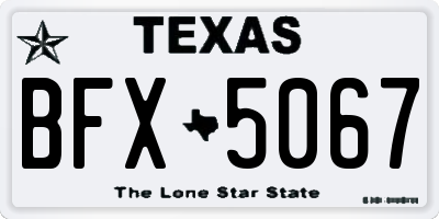 TX license plate BFX5067