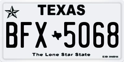 TX license plate BFX5068