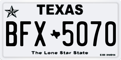 TX license plate BFX5070