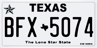 TX license plate BFX5074