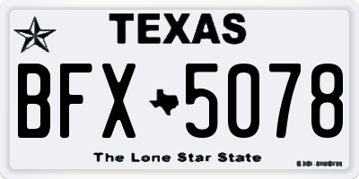 TX license plate BFX5078
