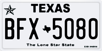 TX license plate BFX5080