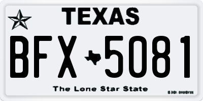 TX license plate BFX5081
