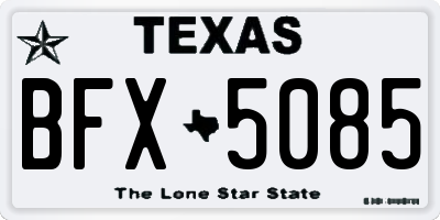 TX license plate BFX5085