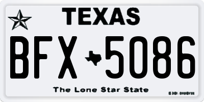 TX license plate BFX5086