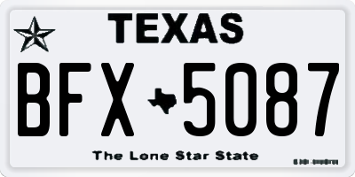 TX license plate BFX5087