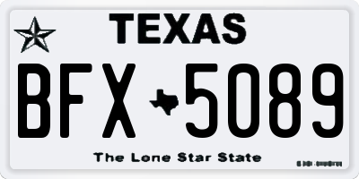 TX license plate BFX5089