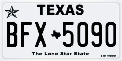 TX license plate BFX5090