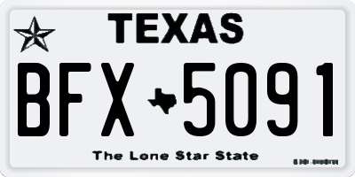 TX license plate BFX5091