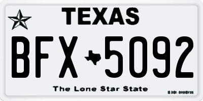 TX license plate BFX5092