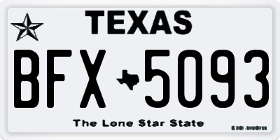 TX license plate BFX5093