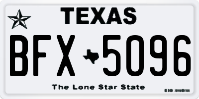 TX license plate BFX5096