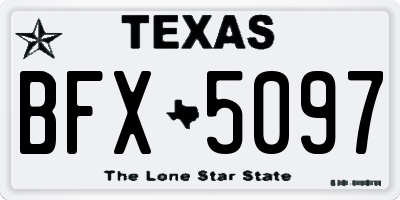 TX license plate BFX5097