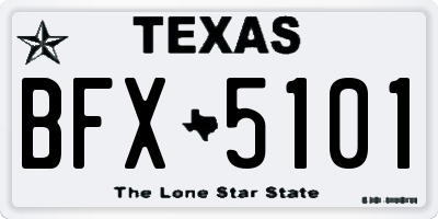 TX license plate BFX5101