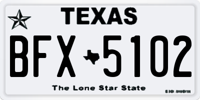 TX license plate BFX5102