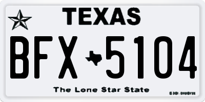 TX license plate BFX5104